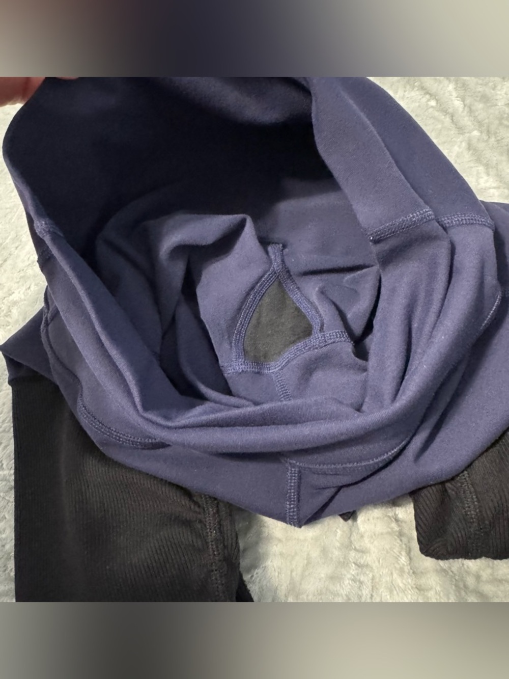 Alo Yoga Goddess Ribbed Leggings XS Blue Black High Waist Panel Scrunch Hem - XS - Picture 7 of 7